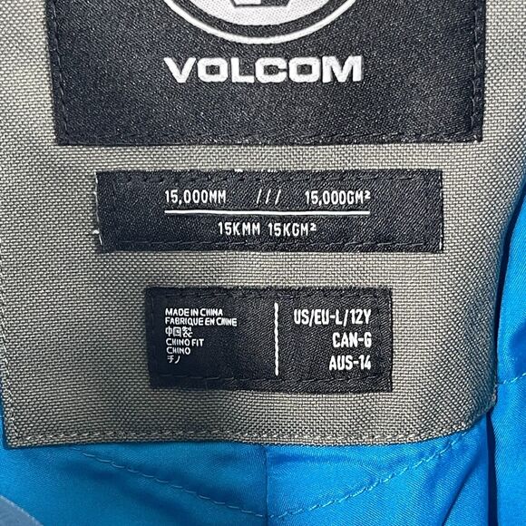 Volcom True To This Freakin Snow Chino Pants Boys L 12Y Gray Pockets Zip Fly - Picture 9 of 14
